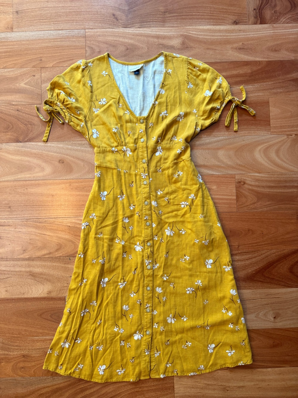 Universal Thread gold floral print midi dress